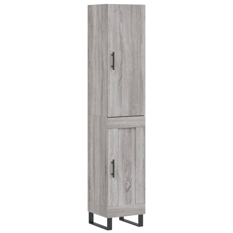 vidaXL Μπουφές Sonoma Γκρι 34,5 x 34 x 180 εκ. από Επεξεργασμένο Ξύλο