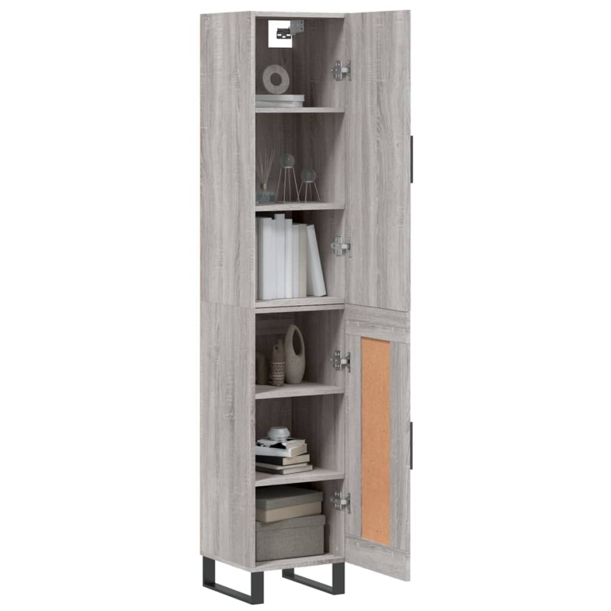 vidaXL Μπουφές Sonoma Γκρι 34,5 x 34 x 180 εκ. από Επεξεργασμένο Ξύλο
