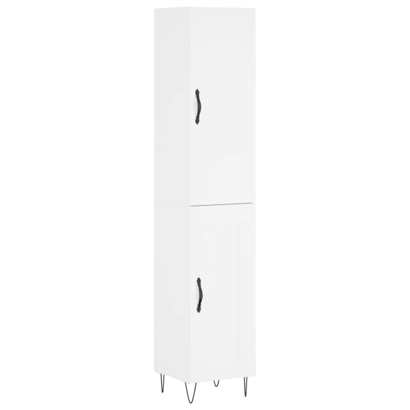 vidaXL Ντουλάπι Λευκό 34,5 x 34 x 180 εκ. από Επεξεργασμένο Ξύλο