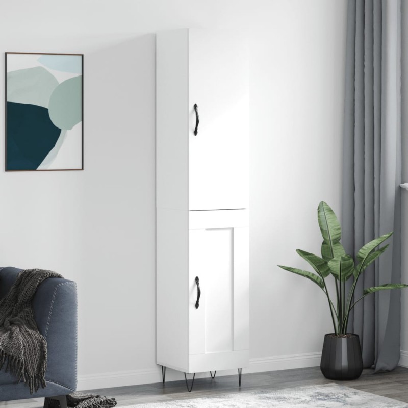 vidaXL Ντουλάπι Λευκό 34,5 x 34 x 180 εκ. από Επεξεργασμένο Ξύλο