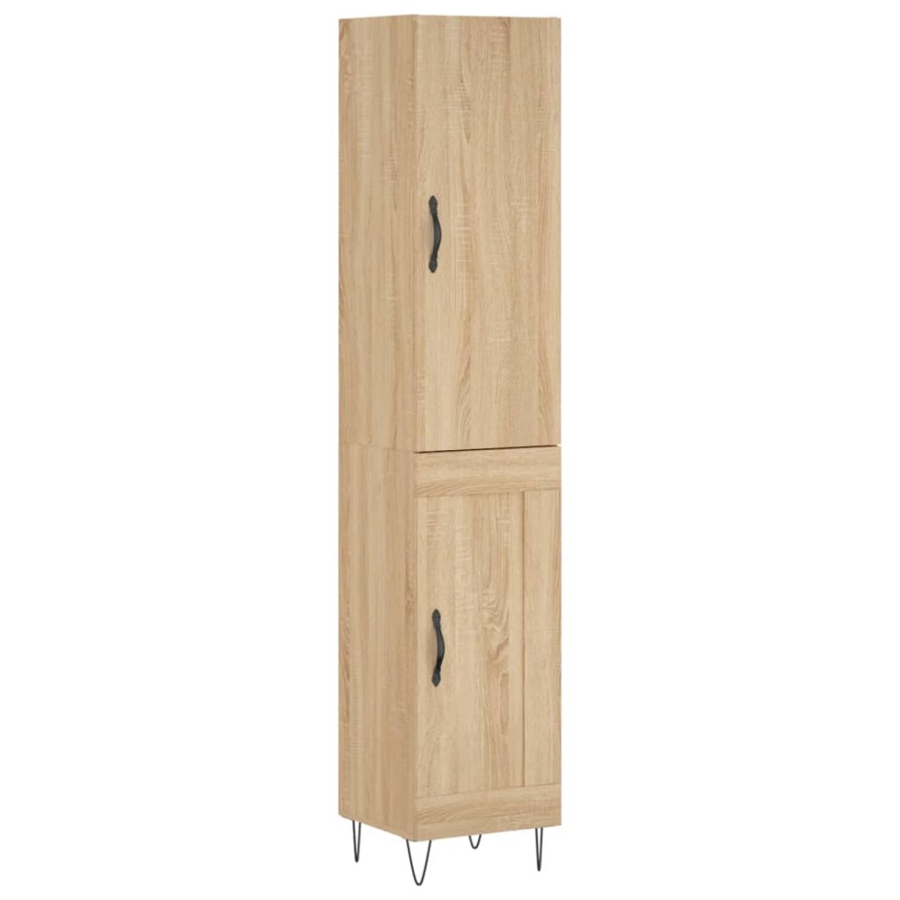 vidaXL Μπουφές Sonoma δρυς 34,5 x 34 x 180 εκ. από Επεξεργασμένο Ξύλο