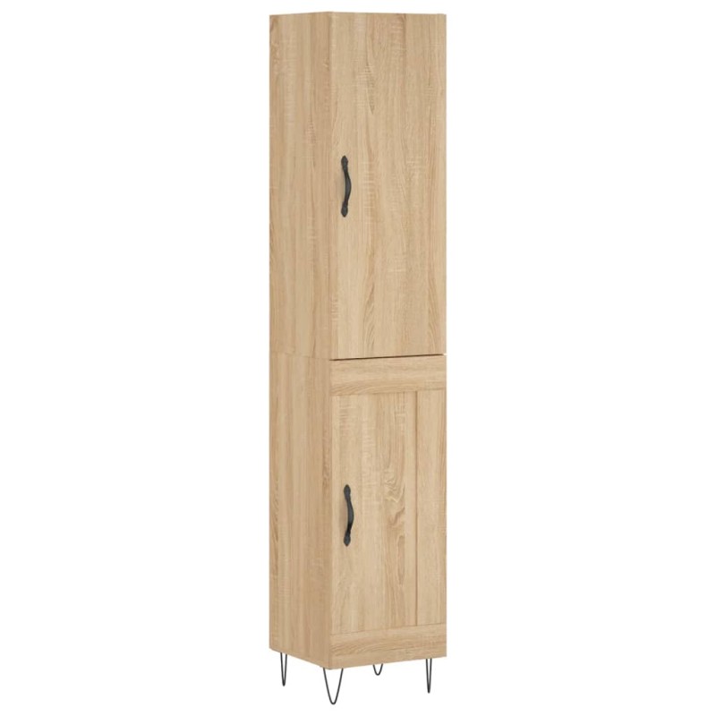 vidaXL Μπουφές Sonoma δρυς 34,5 x 34 x 180 εκ. από Επεξεργασμένο Ξύλο
