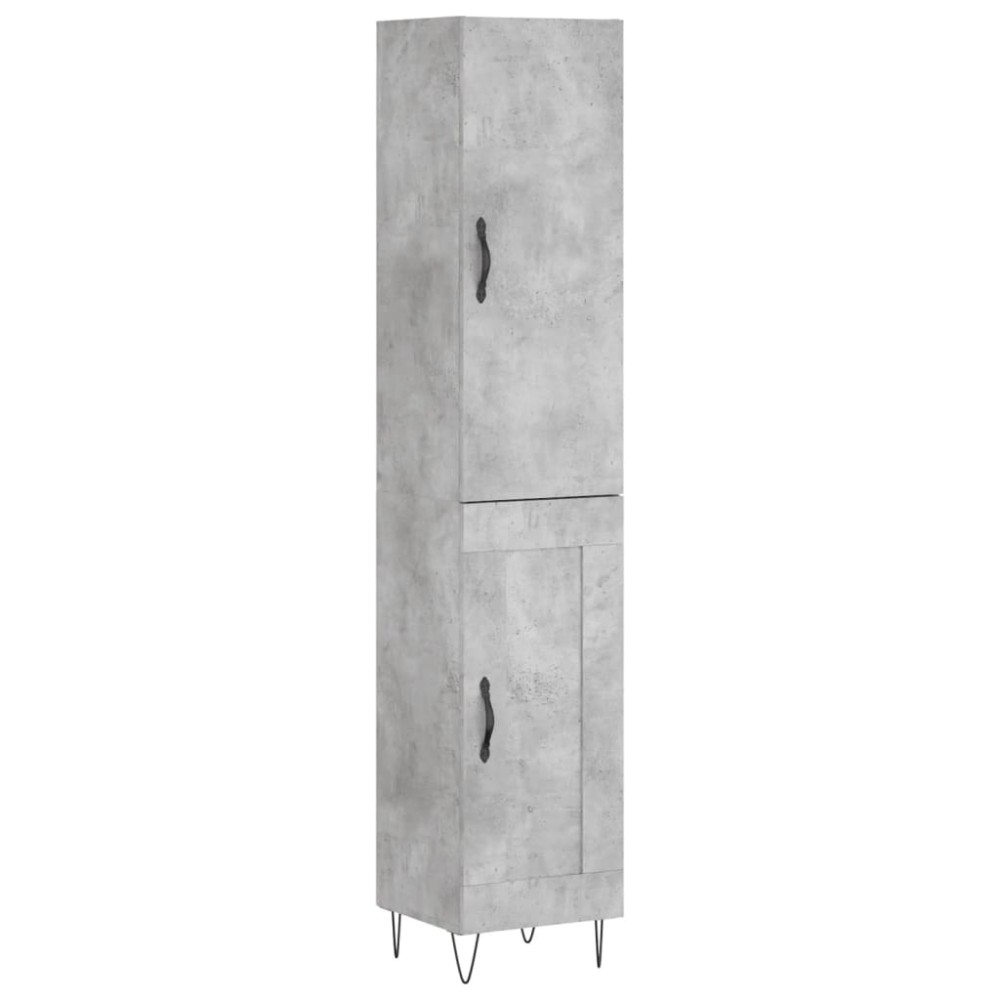 vidaXL Ντουλάπι Γκρι Σκυροδέματος 34,5x34x180 εκ. Επεξεργασμένο Ξύλο