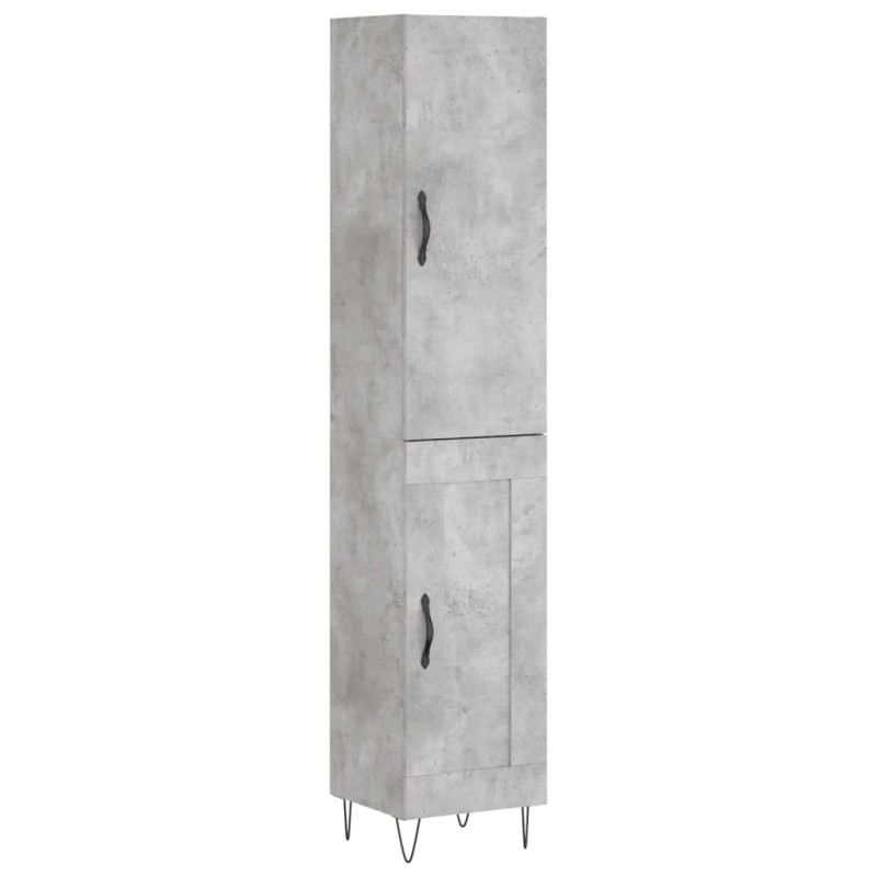vidaXL Ντουλάπι Γκρι Σκυροδέματος 34,5x34x180 εκ. Επεξεργασμένο Ξύλο