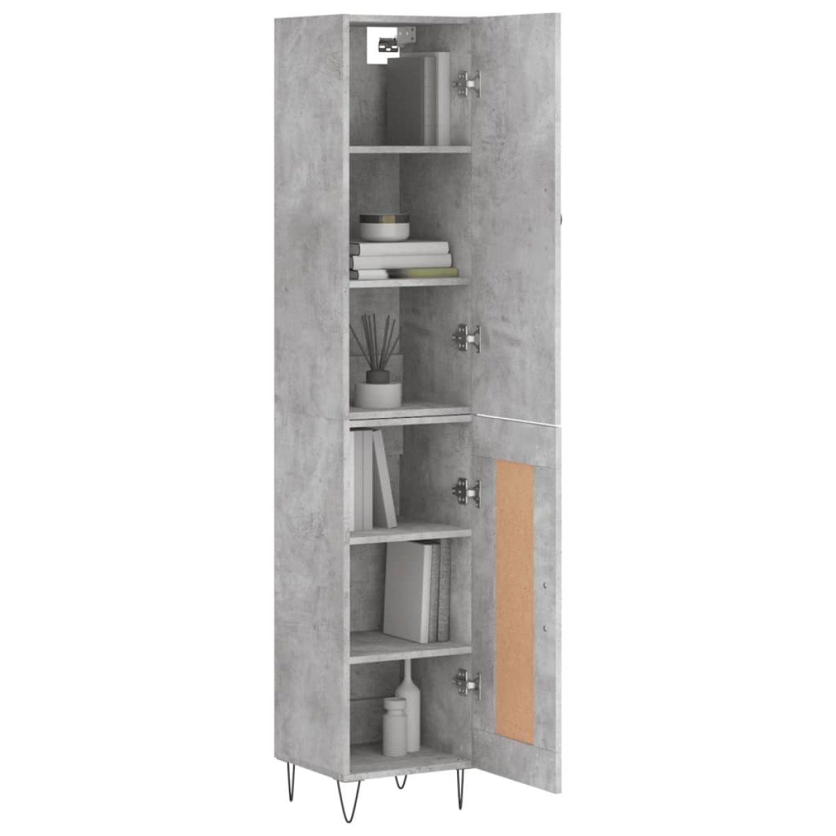 vidaXL Ντουλάπι Γκρι Σκυροδέματος 34,5x34x180 εκ. Επεξεργασμένο Ξύλο