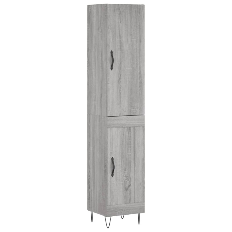 vidaXL Μπουφές Sonoma Γκρι 34,5 x 34 x 180 εκ. από Επεξεργασμένο Ξύλο