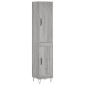 vidaXL Μπουφές Sonoma Γκρι 34,5 x 34 x 180 εκ. από Επεξεργασμένο Ξύλο