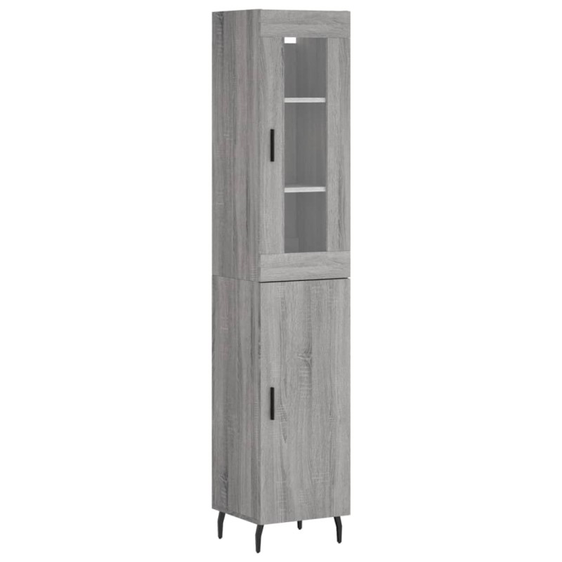 vidaXL Μπουφές Sonoma Γκρι 34,5 x 34 x 180 εκ. από Επεξεργασμένο Ξύλο