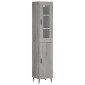 vidaXL Μπουφές Sonoma Γκρι 34,5 x 34 x 180 εκ. από Επεξεργασμένο Ξύλο