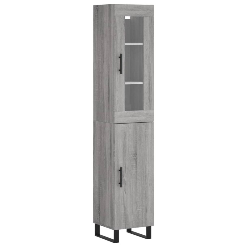 vidaXL Μπουφές Sonoma Γκρι 34,5 x 34 x 180 εκ. από Επεξεργασμένο Ξύλο