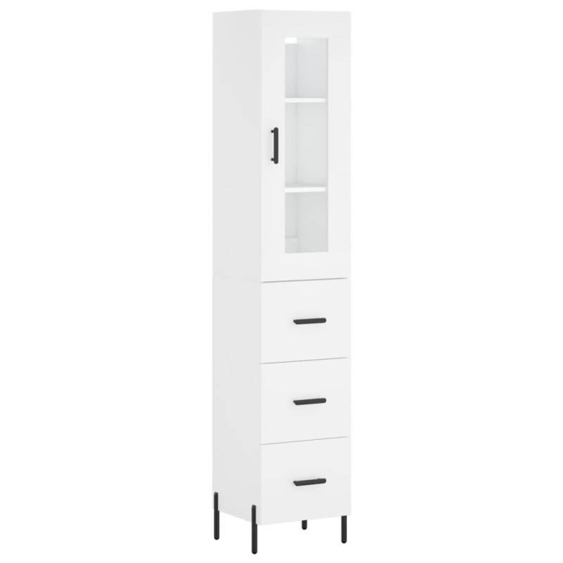 vidaXL Ντουλάπι Λευκό 34,5 x 34 x 180 εκ. από Επεξεργασμένο Ξύλο