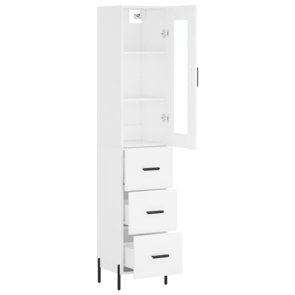vidaXL Ντουλάπι Λευκός 34,5 x 34 x 180 εκ. από Επεξεργασμένο Ξύλο