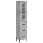 vidaXL Ντουλάπι Γκρι Σκυροδέματος 34,5x34x180 εκ. Επεξεργασμένο Ξύλο