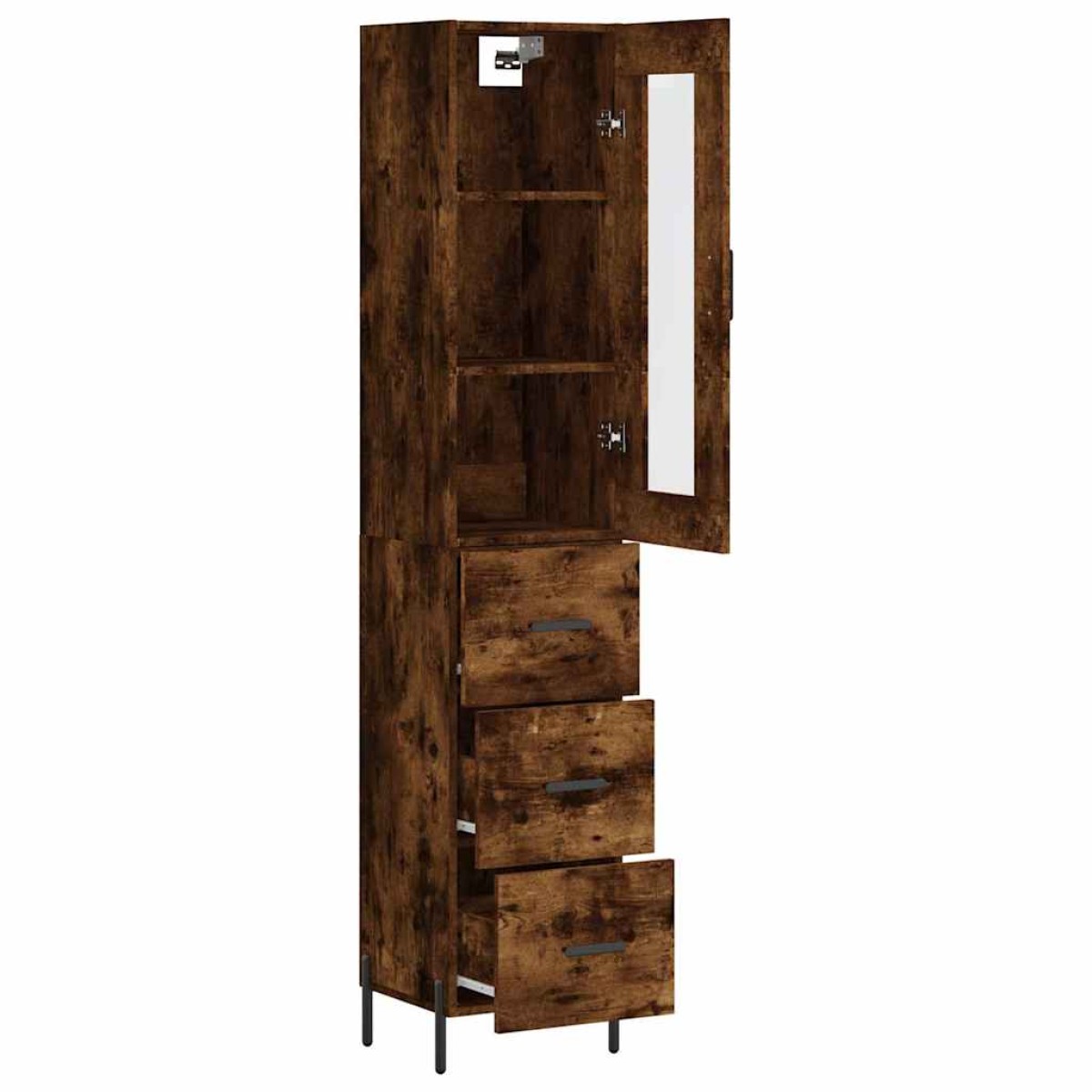 vidaXL Ντουλάπι Καπνιστή δρυς 34,5x34x180 εκ. από Επεξεργασμένο Ξύλο