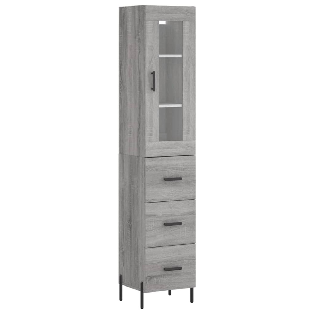 vidaXL Μπουφές Sonoma Γκρι 34,5 x 34 x 180 εκ. από Επεξεργασμένο Ξύλο