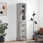 vidaXL Μπουφές Sonoma Γκρι 34,5 x 34 x 180 εκ. από Επεξεργασμένο Ξύλο