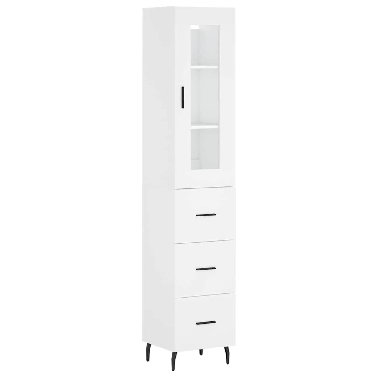 vidaXL Ντουλάπι Λευκός 34,5 x 34 x 180 εκ. από Επεξεργασμένο Ξύλο