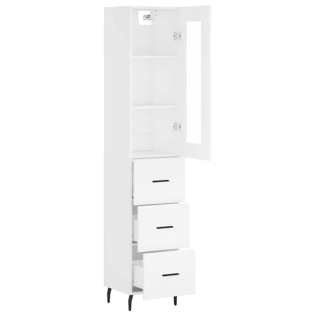 vidaXL Ντουλάπι Λευκός 34,5 x 34 x 180 εκ. από Επεξεργασμένο Ξύλο