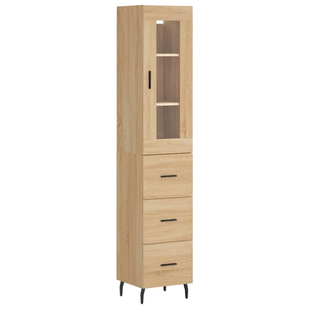 vidaXL Μπουφές Sonoma δρυς 34,5 x 34 x 180 εκ. από Επεξεργασμένο Ξύλο