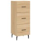 vidaXL Μπουφές Sonoma δρυς 34,5 x 34 x 180 εκ. από Επεξεργασμένο Ξύλο
