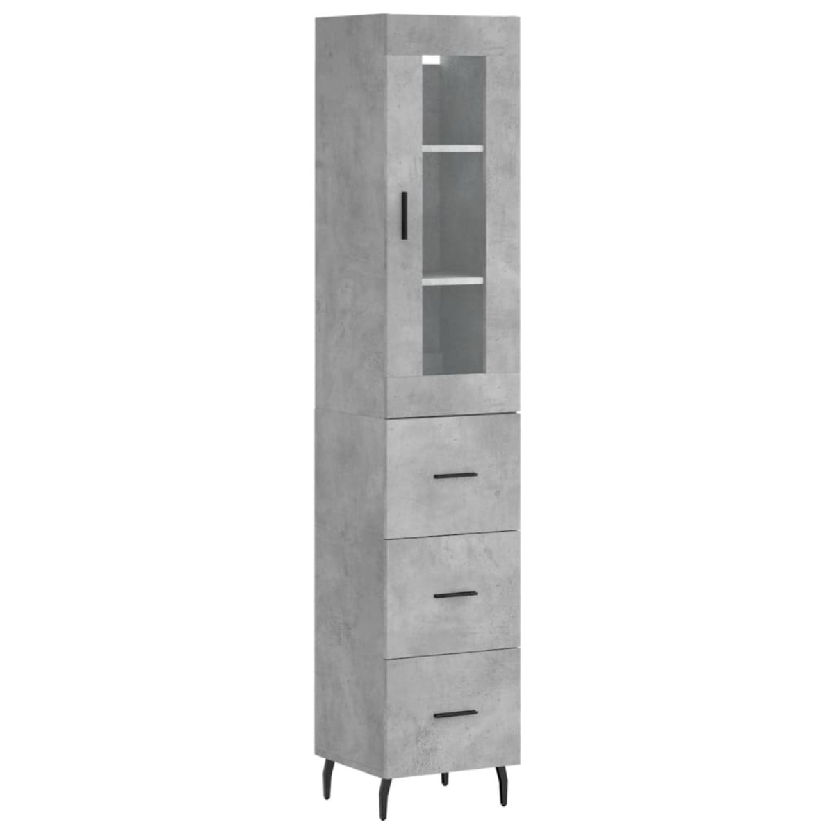 vidaXL Ντουλάπι Γκρι Σκυροδέματος 34,5x34x180 εκ. Επεξεργασμένο Ξύλο