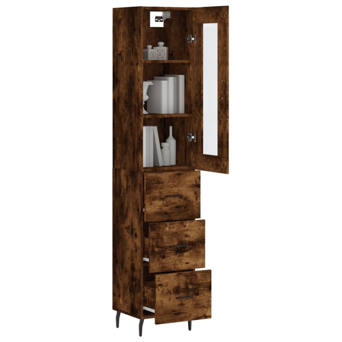 vidaXL Ντουλάπι Καπνιστή δρυς 34,5x34x180 εκ. από Επεξεργασμένο Ξύλο