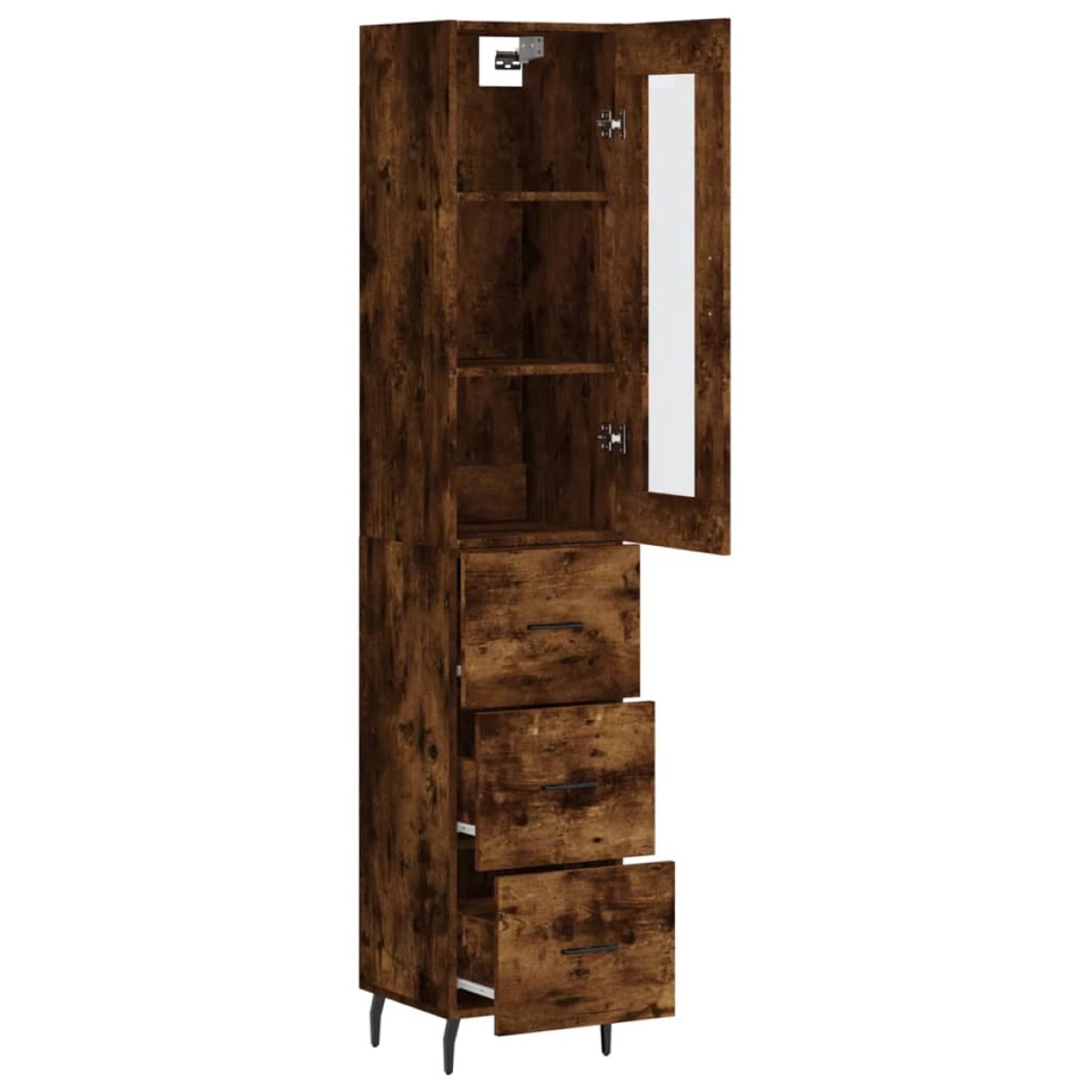 vidaXL Ντουλάπι Καπνιστή δρυς 34,5x34x180 εκ. από Επεξεργασμένο Ξύλο