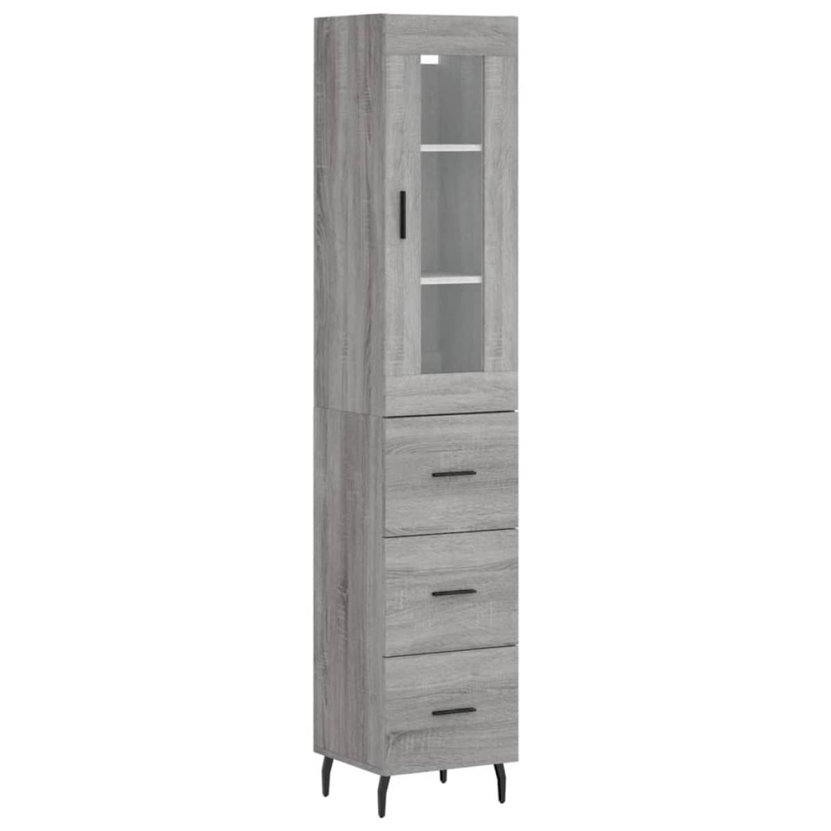vidaXL Μπουφές Sonoma Γκρι 34,5 x 34 x 180 εκ. από Επεξεργασμένο Ξύλο
