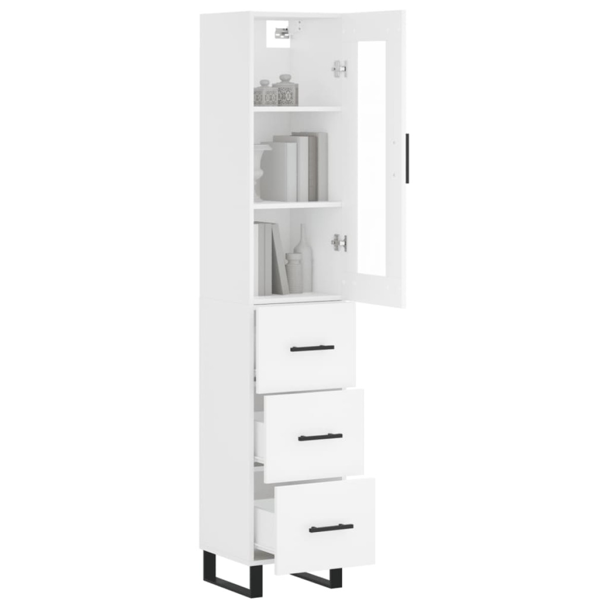 vidaXL Ντουλάπι Λευκός 34,5 x 34 x 180 εκ. από Επεξεργασμένο Ξύλο