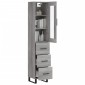 vidaXL Μπουφές Sonoma Γκρι 34,5 x 34 x 180 εκ. από Επεξεργασμένο Ξύλο
