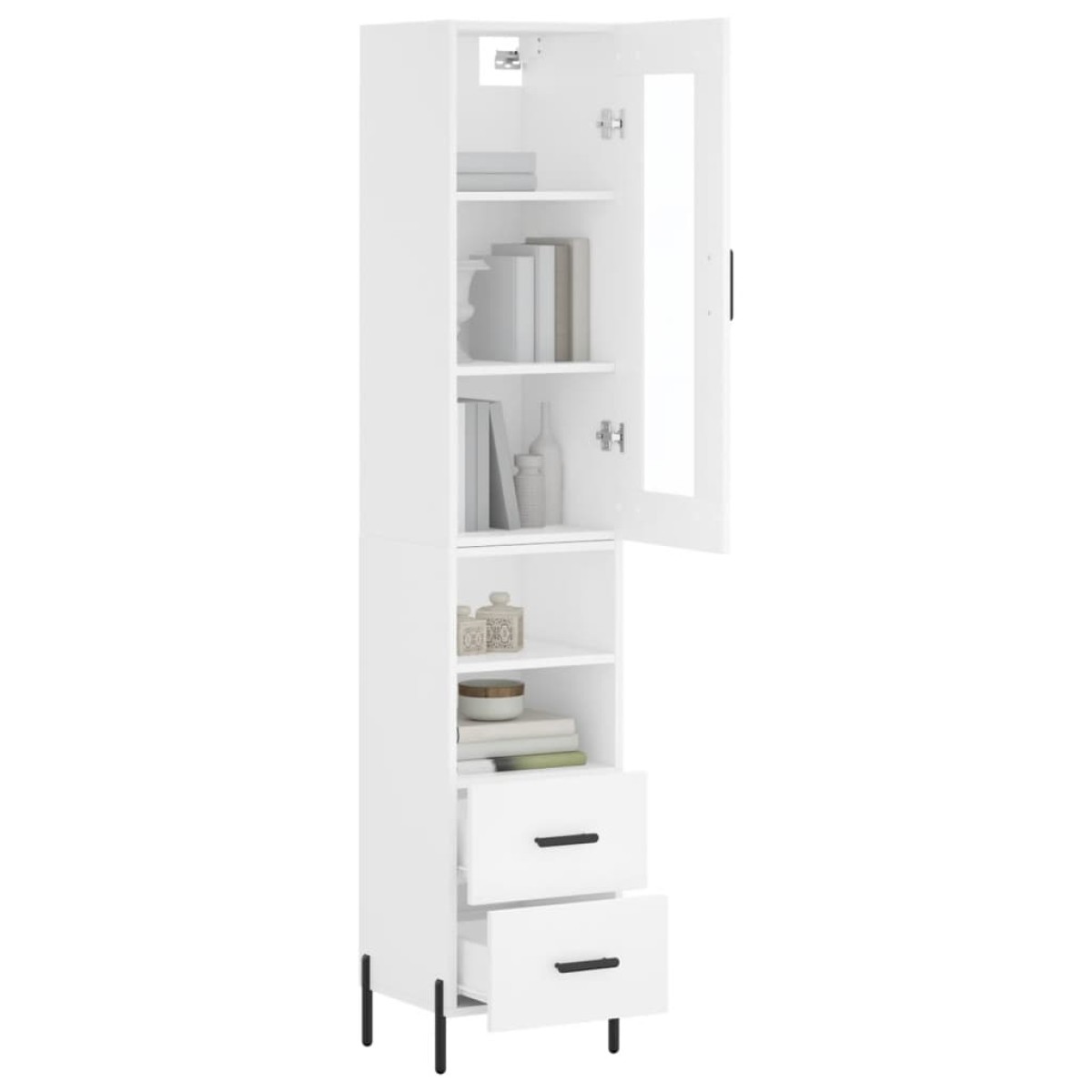 vidaXL Ντουλάπι Λευκός 34,5 x 34 x 180 εκ. από Επεξεργασμένο Ξύλο