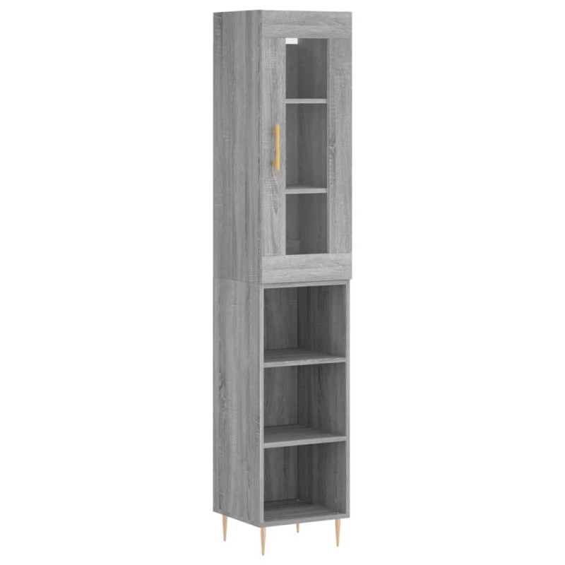 vidaXL Μπουφές Sonoma Γκρι 34,5 x 34 x 180 εκ. από Επεξεργασμένο Ξύλο