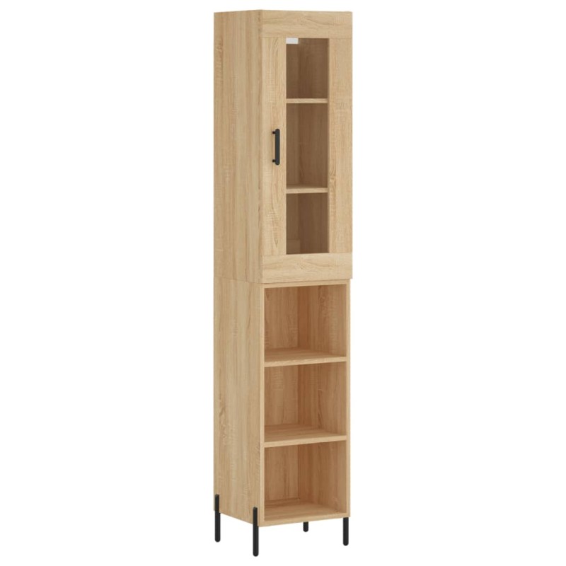 vidaXL Μπουφές Sonoma δρυς 34,5 x 34 x 180 εκ. από Επεξεργασμένο Ξύλο