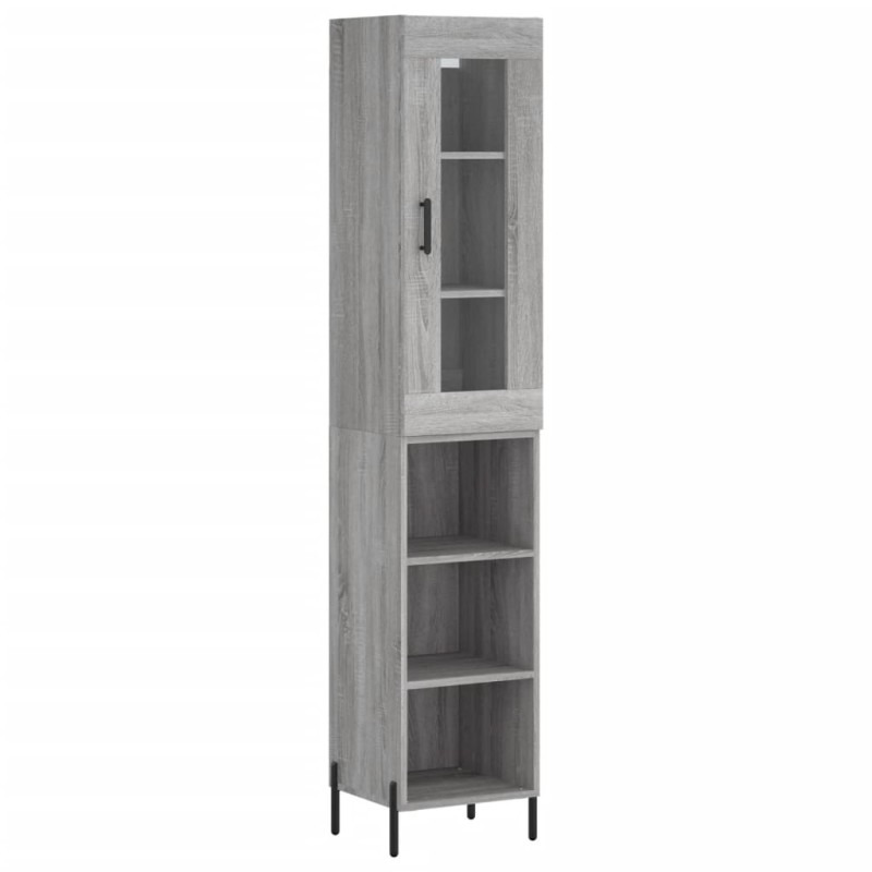 vidaXL Μπουφές Sonoma Γκρι 34,5 x 34 x 180 εκ. από Επεξεργασμένο Ξύλο