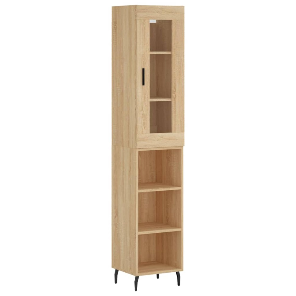 vidaXL Μπουφές Sonoma δρυς 34,5 x 34 x 180 εκ. από Επεξεργασμένο Ξύλο