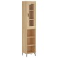 vidaXL Μπουφές Sonoma δρυς 34,5 x 34 x 180 εκ. από Επεξεργασμένο Ξύλο
