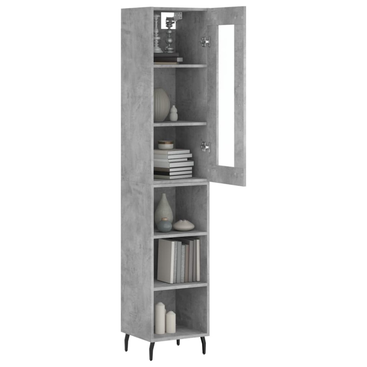 vidaXL Ντουλάπι Γκρι Σκυροδέματος 34,5x34x180 εκ. Επεξεργασμένο Ξύλο