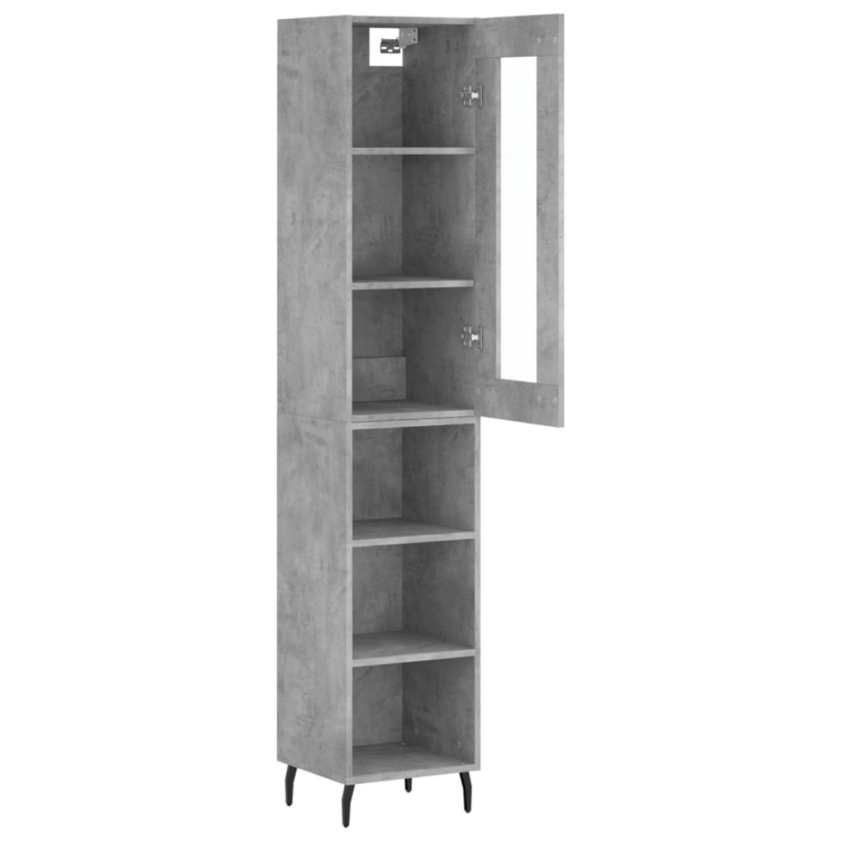 vidaXL Ντουλάπι Γκρι Σκυροδέματος 34,5x34x180 εκ. Επεξεργασμένο Ξύλο