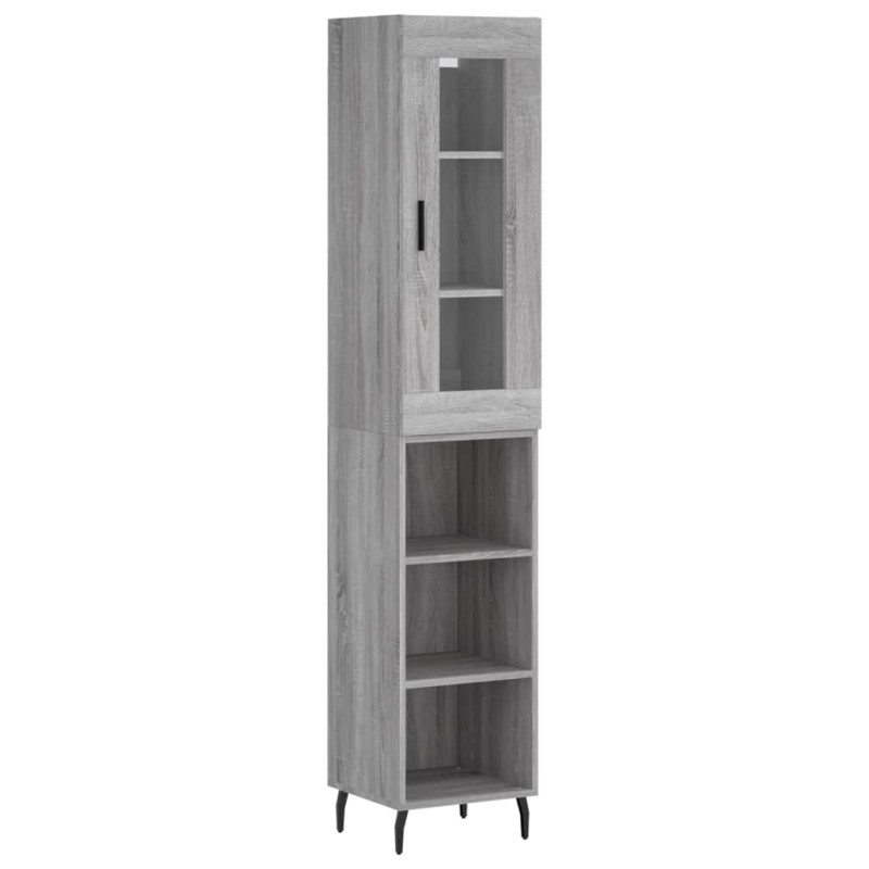 vidaXL Μπουφές Sonoma Γκρι 34,5 x 34 x 180 εκ. από Επεξεργασμένο Ξύλο