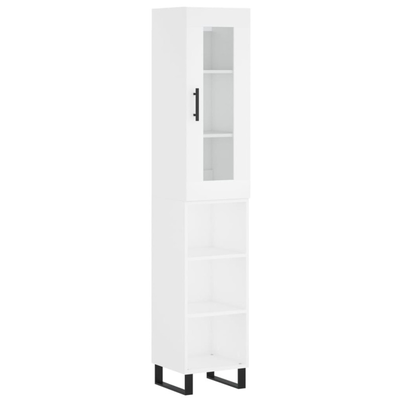 vidaXL Ντουλάπι Λευκό 34,5 x 34 x 180 εκ. από Επεξεργασμένο Ξύλο