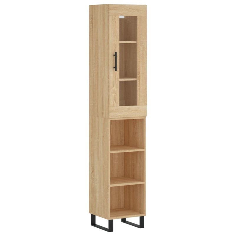 vidaXL Μπουφές Sonoma δρυς 34,5 x 34 x 180 εκ. από Επεξεργασμένο Ξύλο