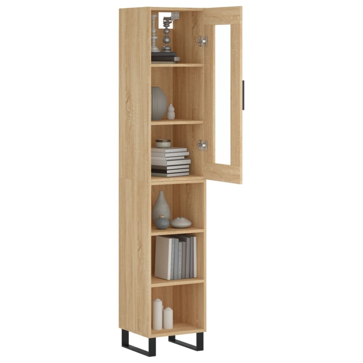 vidaXL Μπουφές Sonoma δρυς 34,5 x 34 x 180 εκ. από Επεξεργασμένο Ξύλο