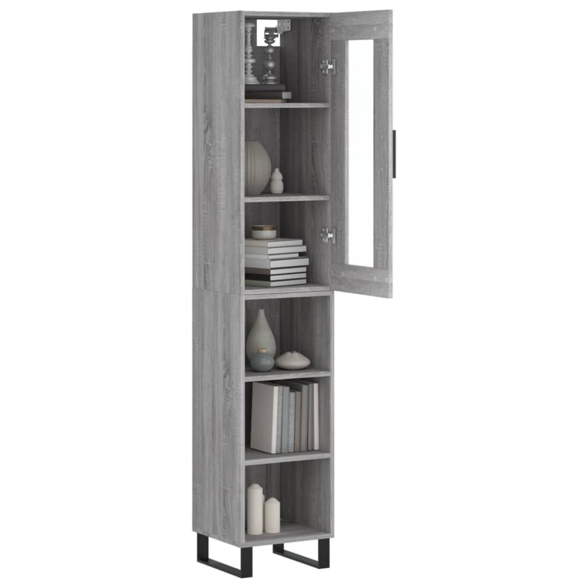 vidaXL Μπουφές Sonoma Γκρι 34,5 x 34 x 180 εκ. από Επεξεργασμένο Ξύλο