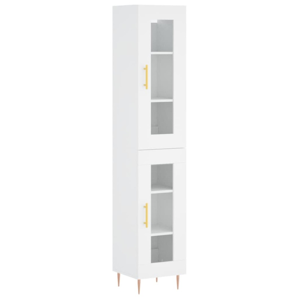 vidaXL Ντουλάπι Λευκό 34,5 x 34 x 180 εκ. από Επεξεργασμένο Ξύλο