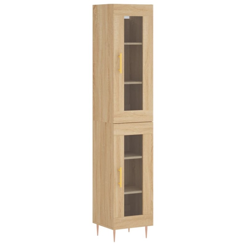 vidaXL Μπουφές Sonoma δρυς 34,5 x 34 x 180 εκ. από Επεξεργασμένο Ξύλο