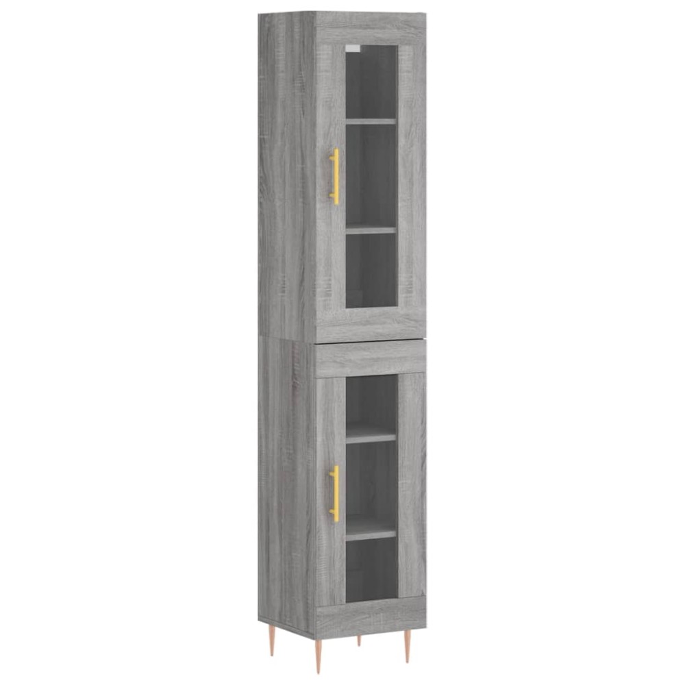 vidaXL Μπουφές Sonoma Γκρι 34,5 x 34 x 180 εκ. από Επεξεργασμένο Ξύλο