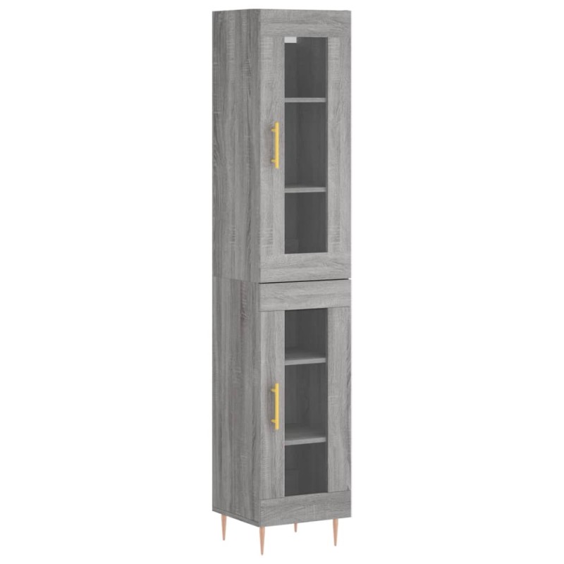 vidaXL Μπουφές Sonoma Γκρι 34,5 x 34 x 180 εκ. από Επεξεργασμένο Ξύλο