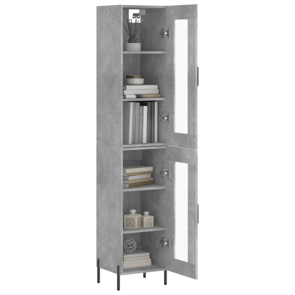 vidaXL Ντουλάπι Γκρι Σκυροδέματος 34,5x34x180 εκ. Επεξεργασμένο Ξύλο