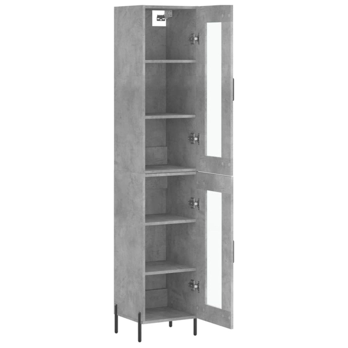 vidaXL Ντουλάπι Γκρι Σκυροδέματος 34,5x34x180 εκ. Επεξεργασμένο Ξύλο