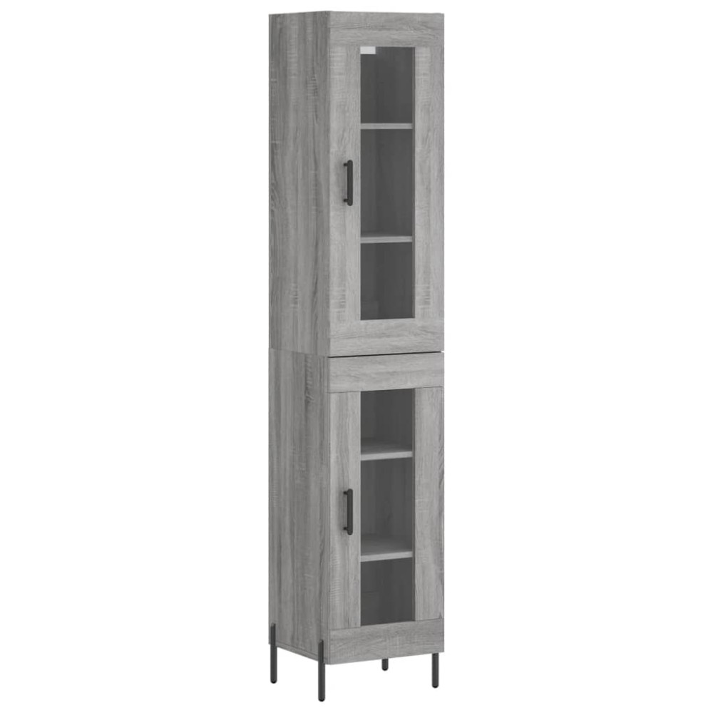 vidaXL Μπουφές Sonoma Γκρι 34,5 x 34 x 180 εκ. από Επεξεργασμένο Ξύλο
